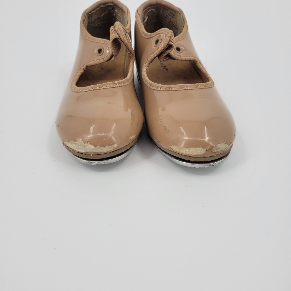 Weissman Tap Shoes Kids 11C Tan Patent Leather W600 Dance Shoes Dancewear - Picture 10 of 10